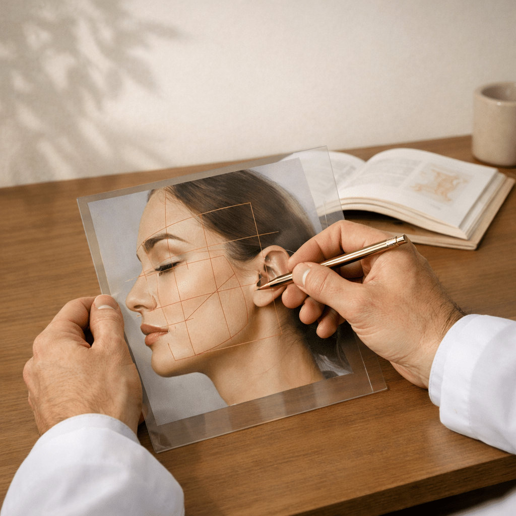 Planificación de proporciones faciales sobre perfil femenino para lograr resultados naturales en medicina estética