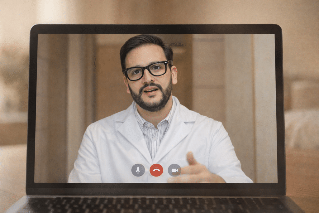 Videoconsulta médica online con el Dr. Víctor Malfussi analizando el caso de un paciente